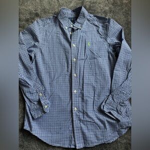 Ralph Lauren Blue Gingham Button-Down Shirt
